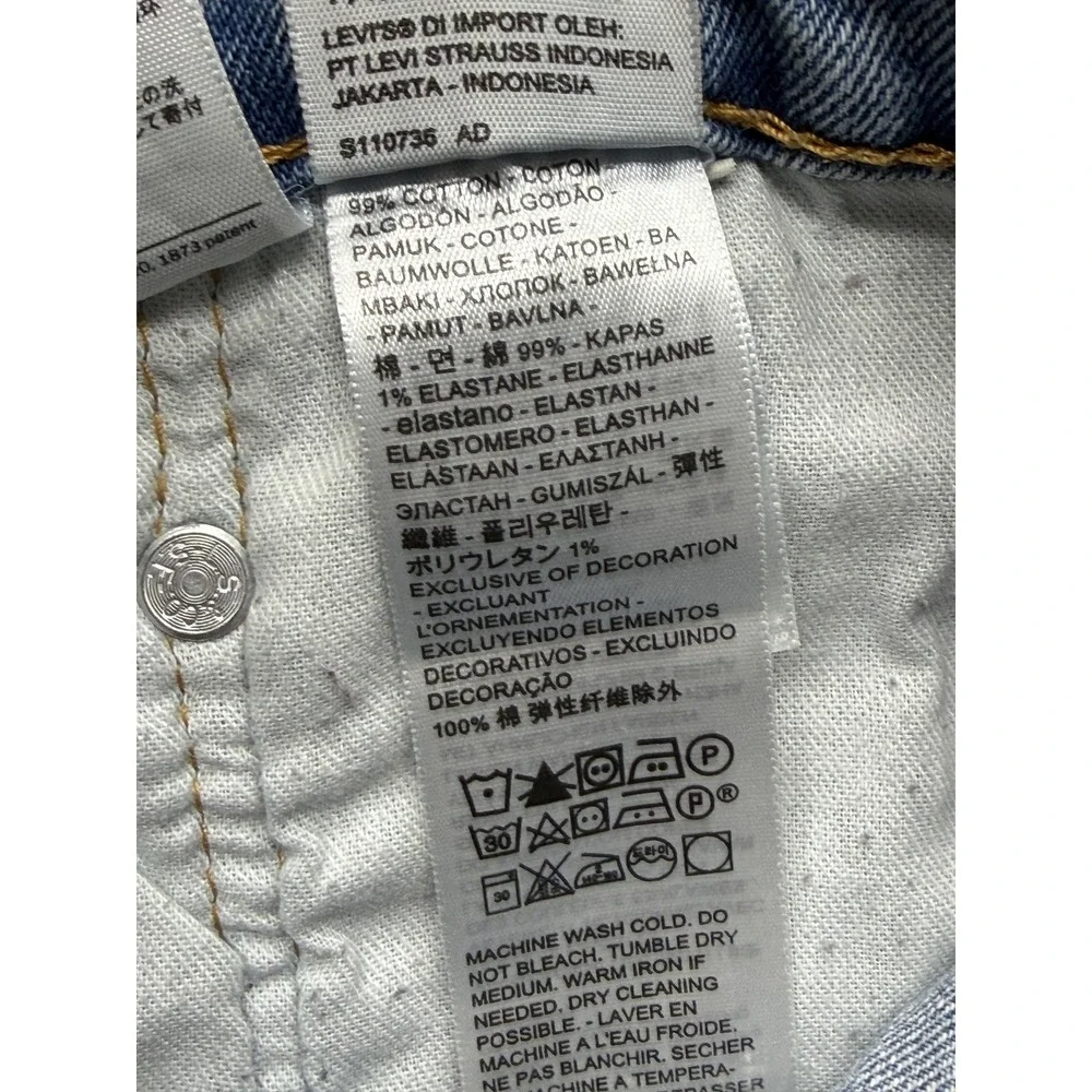 Levi's 505 Jeans Mens Measured 36x29 Blue Light‎ Wash Straight Regular Denim Zip